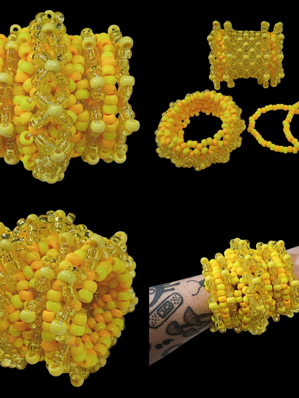 Electric Honeycomb - Rotating Cuff - Kandi Bracelet - EDM Rave Festival Jewelry